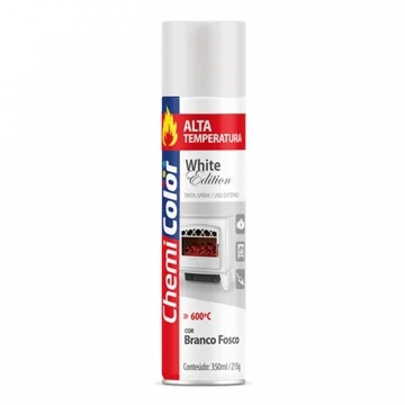 TINTA SPRAY CHEMICOLOR ALTA TEMPERATURA 350ML BRANCO FOSCO