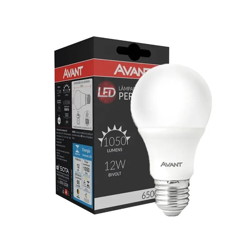 LÂMPADA DE LED BULBO BRANCA 12W - AVANT