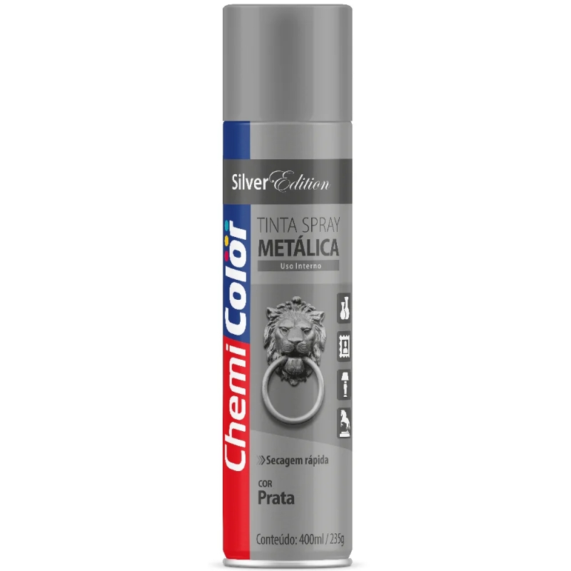 TINTA SPRAY CHEMICOLOR METALICA 400ML PRATA