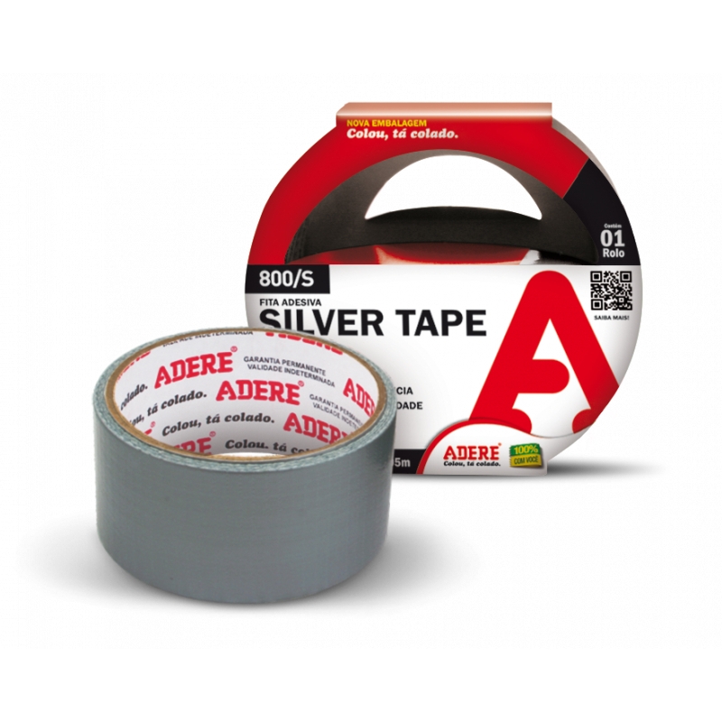 FITA SILVER TAPE CINZA 45X05M 800S ADERPACK BLISTER - ADERE