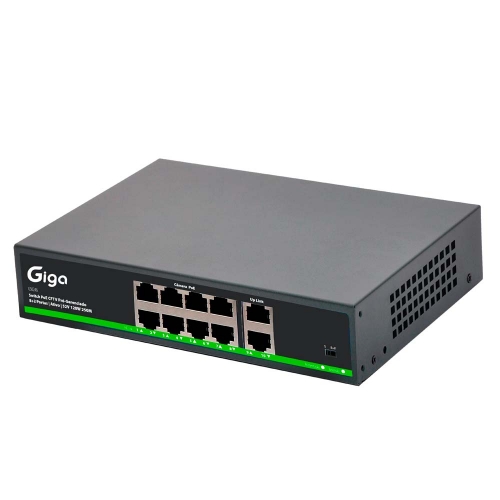 SWITCH CFTV ATIVO 8 POE + 2 UPLINK 120W