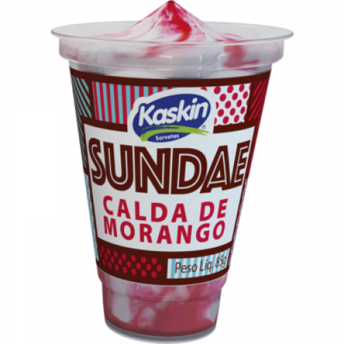 Sorvete Kaskin Sundae Nata com Morango 85g