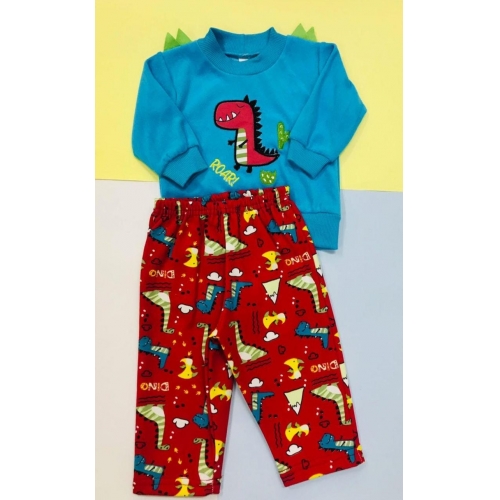 CONJUNTO BLUSA E CALÇA PLUSH/MOLETOM DINO