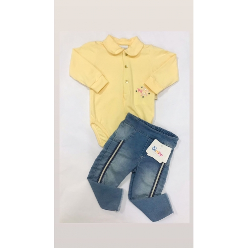 CONJUNTO BABY 12293 COR: 275 AMARELO PASTEL P 156203