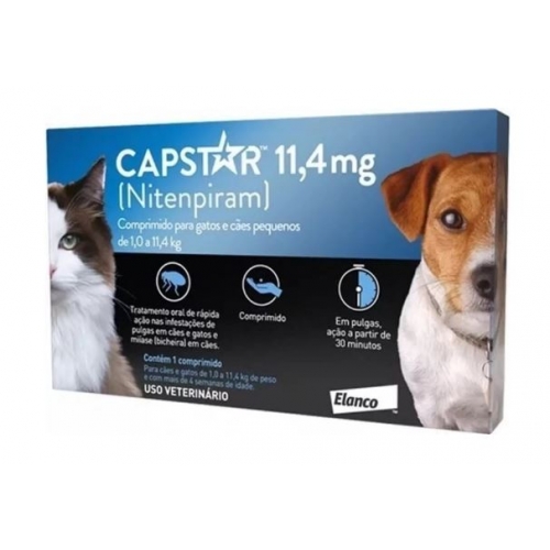 ANTI PULGA CAPSTAR DE 1,0 A 11,0 KG CADA COMPRIMIDO