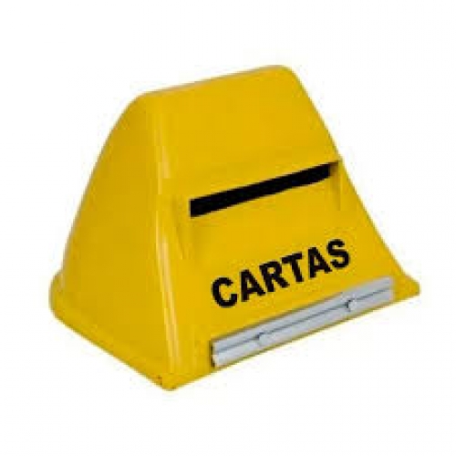 CAIXA CORREIO AMARELA PVC - CAPACETE