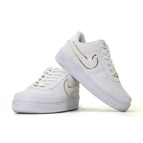 NIKE AIR FORCE BRANCO DOURADO