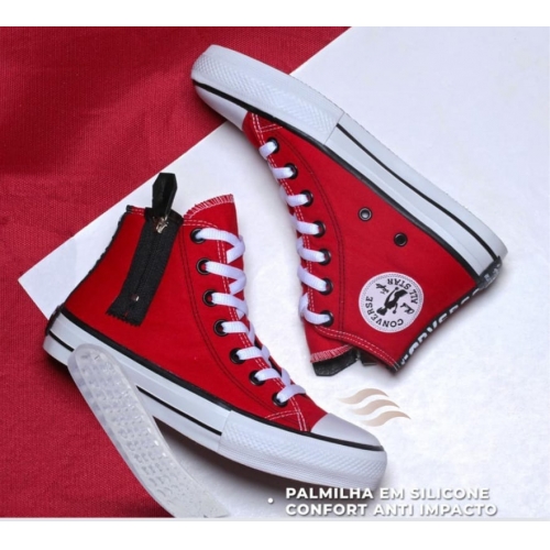 ALL STAR BOTINHA VERMELHO C ZIPER