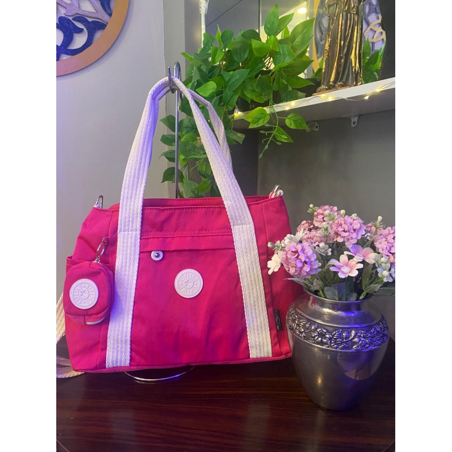 Bolsa Kipling Kit com três bolsas pink