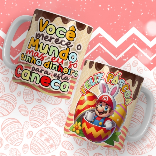 CANECA DE PÁSCOA EM POLIMERO SUPER MARIO