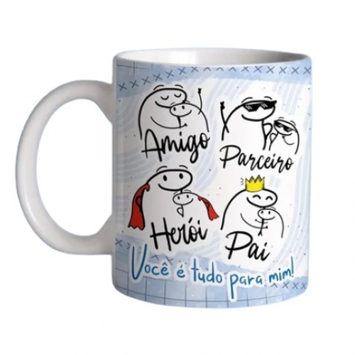 Caneca de Porcelana Personalizada Pai Amigo Parceiro Herói Feliz dia Dos Pai