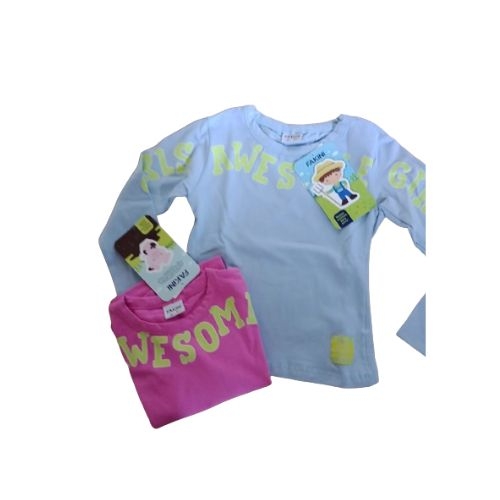 CAMISETA  INFANTIL FEMININA M/ LONGA