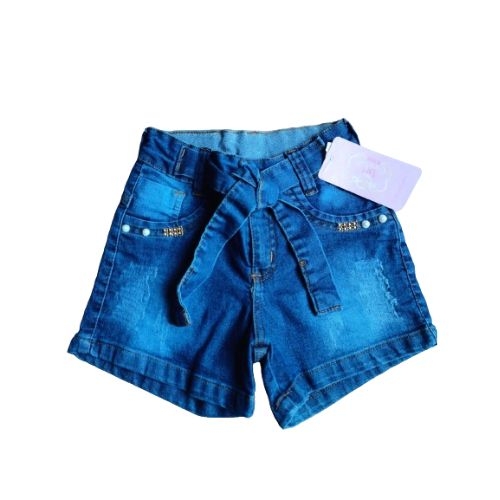 SHORTS FEMENINO  INFANTIL /JUVENIL JEANS LAÇO