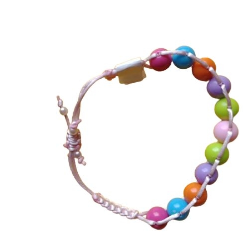 PULSEIRA INFANTIL CONTAS COLORIDAS+ MACRAME