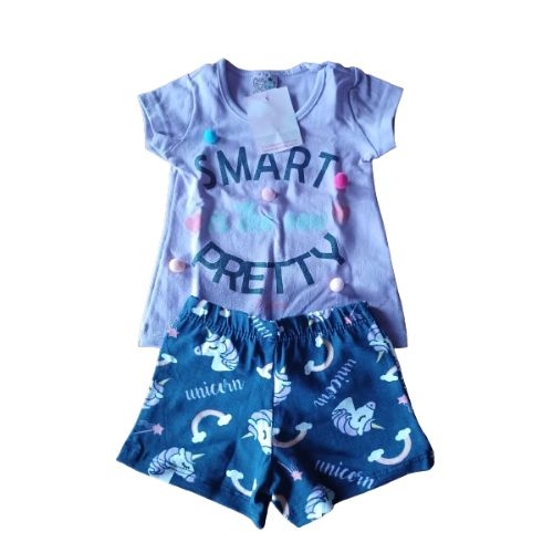 CONJUNTO INFANTIL FEMININO / POMPOM VERÃO