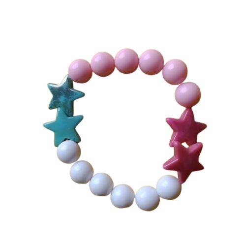 PULSEIRA CONTAS ROSA E BRANCO