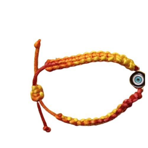 PULSEIRA MACRAME OLHO GREGO LARANJA