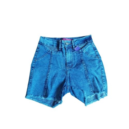 SHORTS JEANS FEMININO DETALHE ABERTUTA NO COS