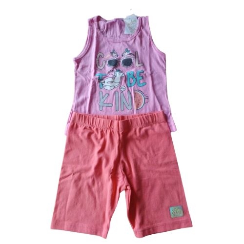 CONJUNTO INFANTIL FEMININAO CAMISETA S/MANGA BERMUDA