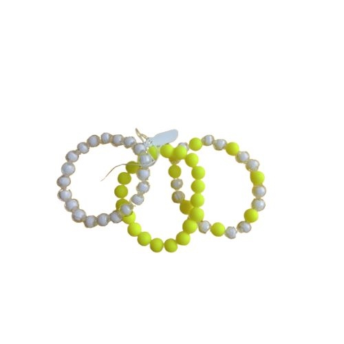 PULSEIRA TRIO CONTAS NEON E BRANCO