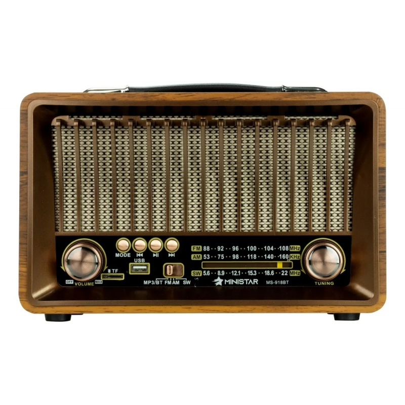 RADIO RETRO AM/FM BLUETOOTH CAIXA DE SOM MADEIRA VINTAGE