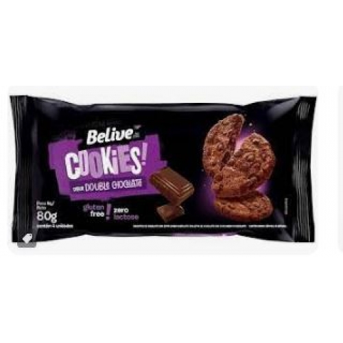 COOKIES SABOR DOUBLE CHOCOLATE 80G BELIVE