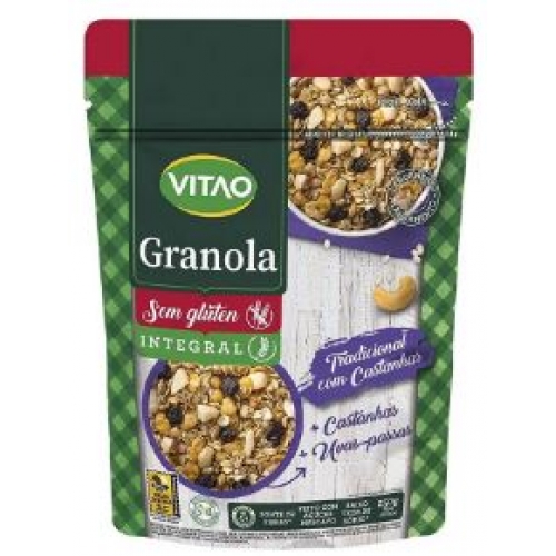 GRANOLA INTEGRAL SEM GLUTEN TRADICIONAL COM CASTANHAS 250G - VITAO