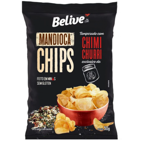 CHIPS MANDIOCA SABOR CHIMICHURRI 50GR BELIVE