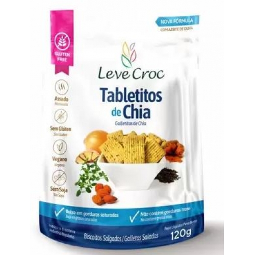 TABLETITOS DE CHIA S/GLUTEN 120G LEVE CROC