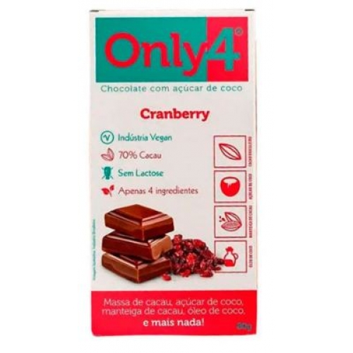 CHOCOLATE ONLY4 70% CACAU CRAMBERRY 480G