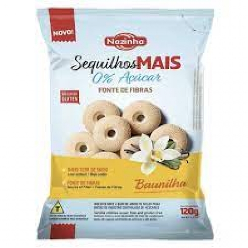 SEQUILHOS DE BAUNILHA S/ AÇUCAR 120G NAZINHA