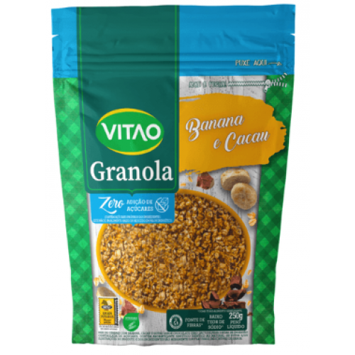 GRANOLA DE BANANA E CACAU ZERO ACUCAR 250G - VITAO 0383