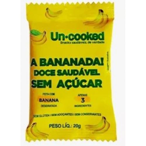 BANANADA SAUDAVEL SEM ACUCAR UNCOOKED 20G DP C/28