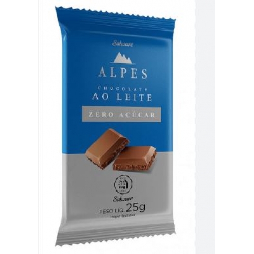 CHOC ALPES ZERO AO LEITE 25G