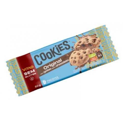 COOKIES SEM GLUTEN TRADICIONAL COM GOTAS DE CHOCOLATE 60G -VITAO- 5444