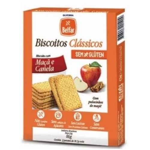 BISCOITO SEM GLUTEN MACA E CANELA 86G