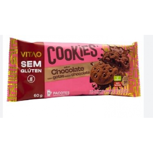 COOKIES SEM GLUTEN SABOR CHOCOLATE 60G - VITAO