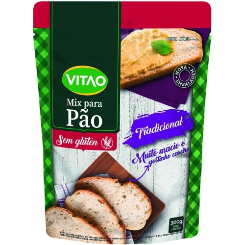 MISTURA PARA PAO TRADICIONAL SEM GLUTEN 300G - VITAO 0370