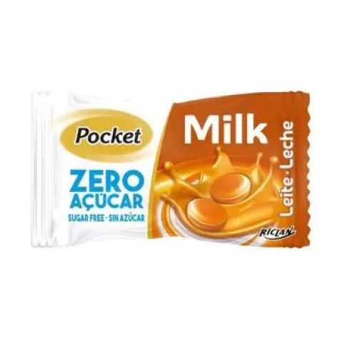 BALA POCKET MILK LEITE S/ AÇUCAR