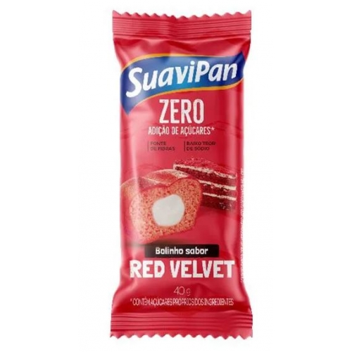 BOLINHO S/AÇUCAR RED VELVET 40G SUAVIPAN