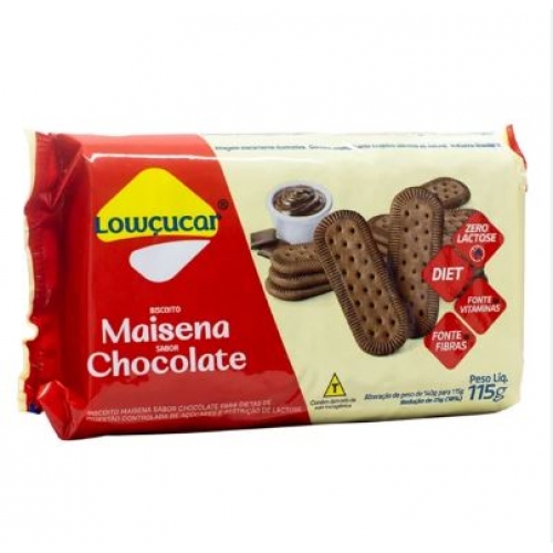 BISCOITO MAISENA CHOCOLATE LOW ZERO AÇUCAR 115G