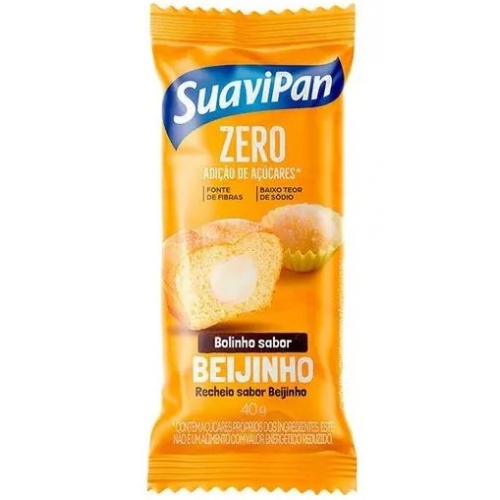 BOLINHO S/ AÇUCAR SABOR BEIJINHO 40G SUAVIPAN