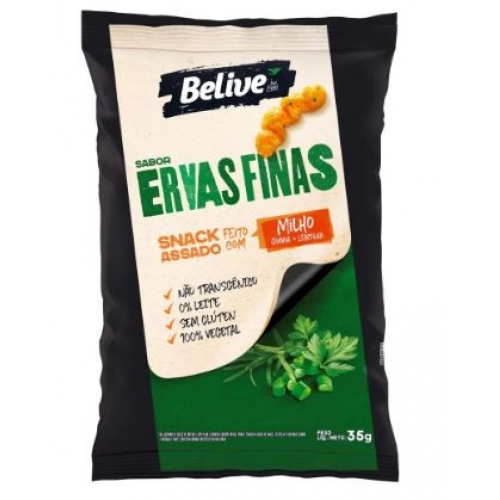 SNACKS DE MILHO SABOR ERVAS FINAS 35GRBELIVE