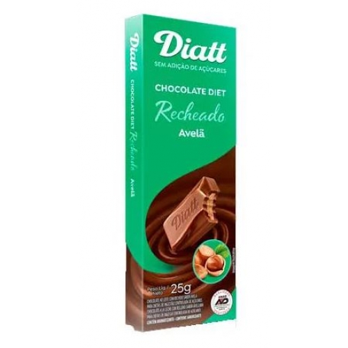 CHOCOLATE DIET DE AVELÃ 25G S/AÇUCAR DIATT