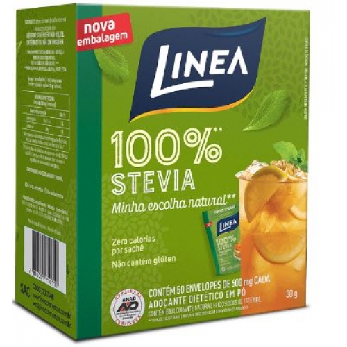 ADOÇANTE STEVIA EM PÓ 30G LINEA CX C/50