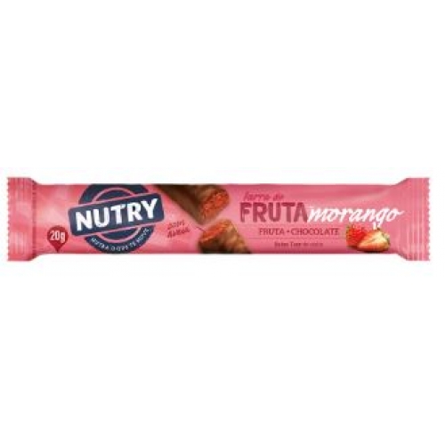 barra de fruta morango + chocolate 22gr nutry