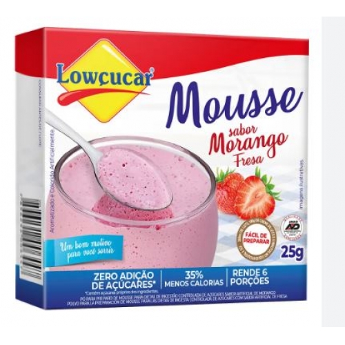 MOUSSE SABOR MORANGO FRESA 25G LOWÇUCAR