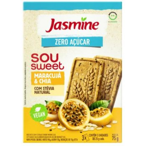 BISCOITO MARACUJA E CHIA VEGAN 75G JASMINE