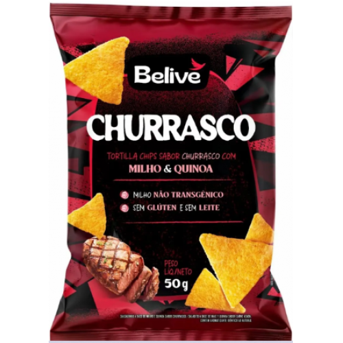 TORTILLA CHIPS CHURRASCO S/ GLUTEN BELIVE 50G