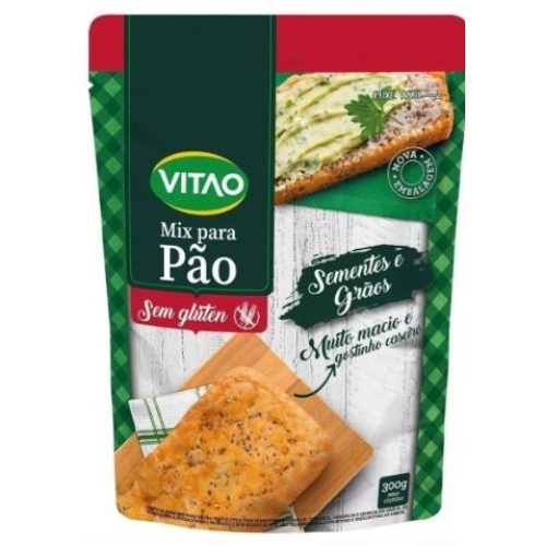 MISTURA PARA PAO COM SEMENTES E GRAOS SEM GLUTEN 300G -VITAO 0367